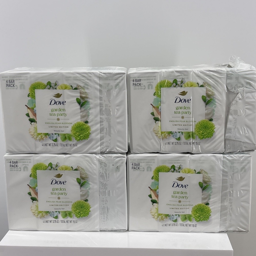 Dove Soap Garden Tea Party English Pear Blossom 4 Packs, 16 Bars, 3.75 oz Each - Picture 2 of 6